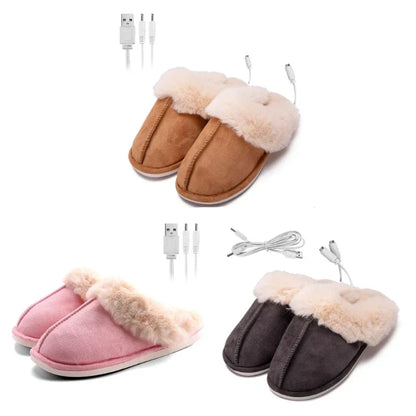 BlissCush Chaussons Chauffants - Chaussons en Peluche Chauffants de Luxe pour se Détendre cet Hiver