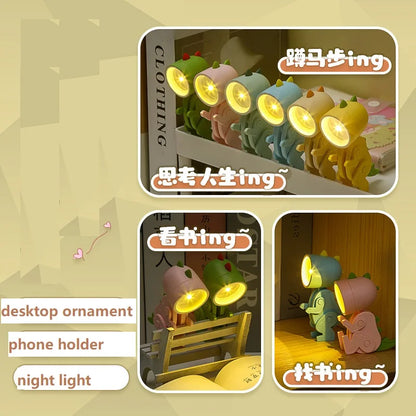 Floroux Cute LED Night Light | Mini Pet Design | Dog, Deer & Dinosaur | Foldable Table Lamp for Children's Room