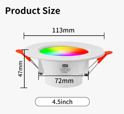 Tuya Zigbee Smart Wireless LED Downlights - RGB Wifi Contrôlé via SmartLife Google Alexa Apps