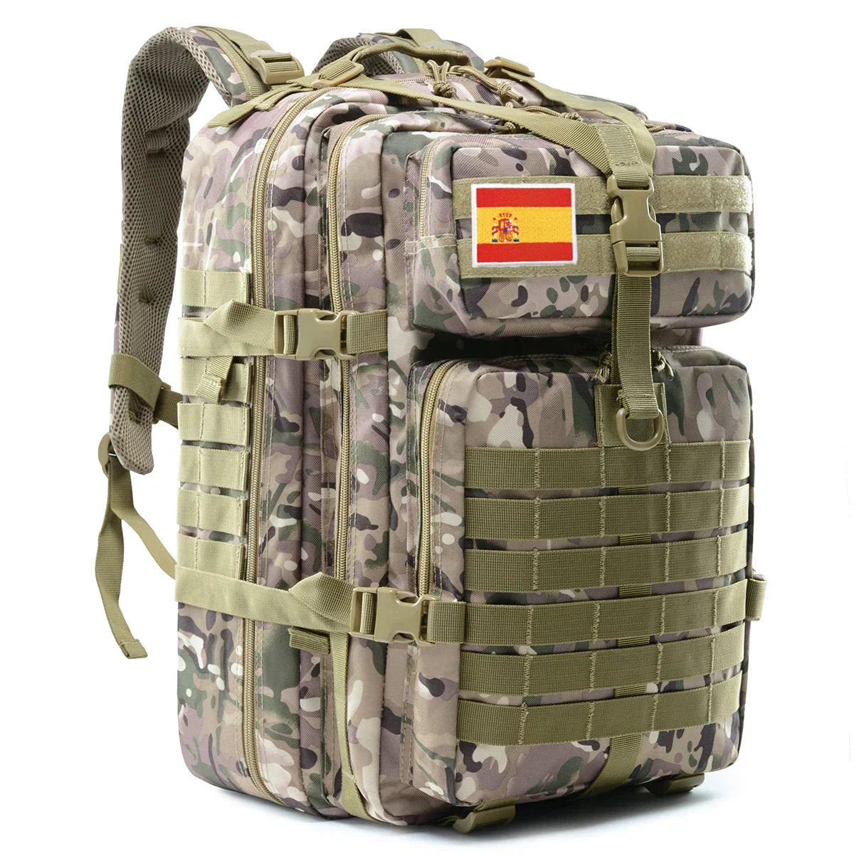 Sac à dos tactique 45L pour hommes/femmes – Daypack MOLLE pour la chasse, la pêche, la randonnée, le trekking et la survie – Sac à dos extérieur grande capacité avec porte-gobelets