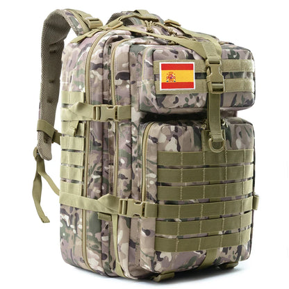 Sac à dos tactique 45L pour hommes/femmes – Daypack MOLLE pour la chasse, la pêche, la randonnée, le trekking et la survie – Sac à dos extérieur grande capacité avec porte-gobelets