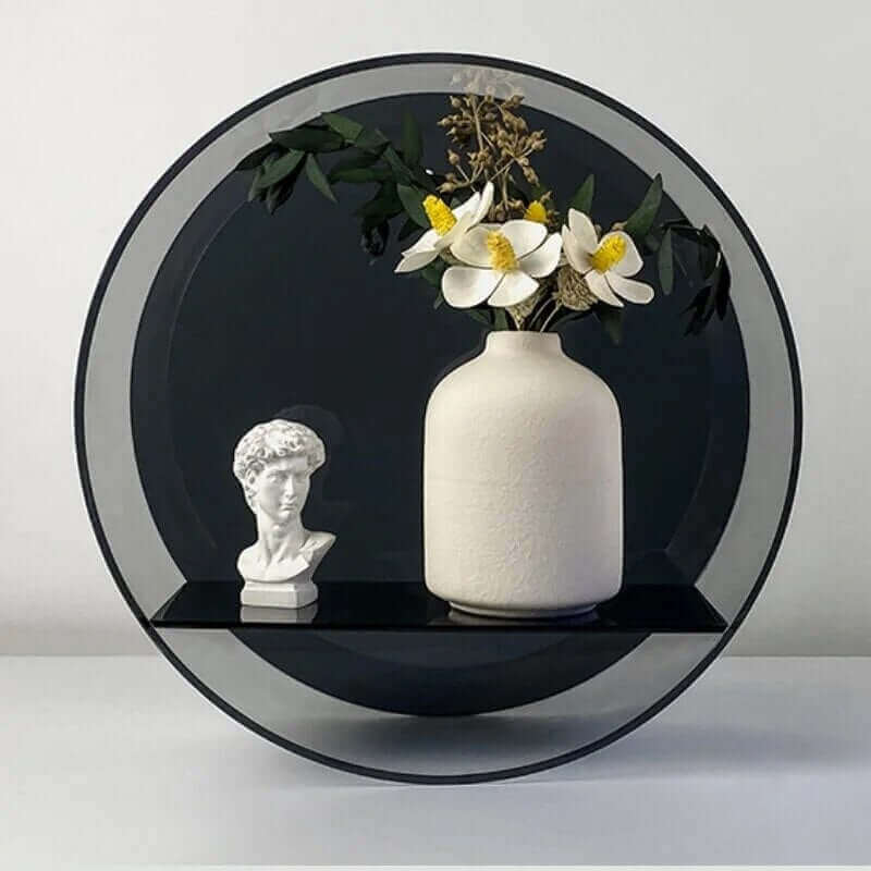 Étagère d'affichage murale ronde en acrylique des années 80