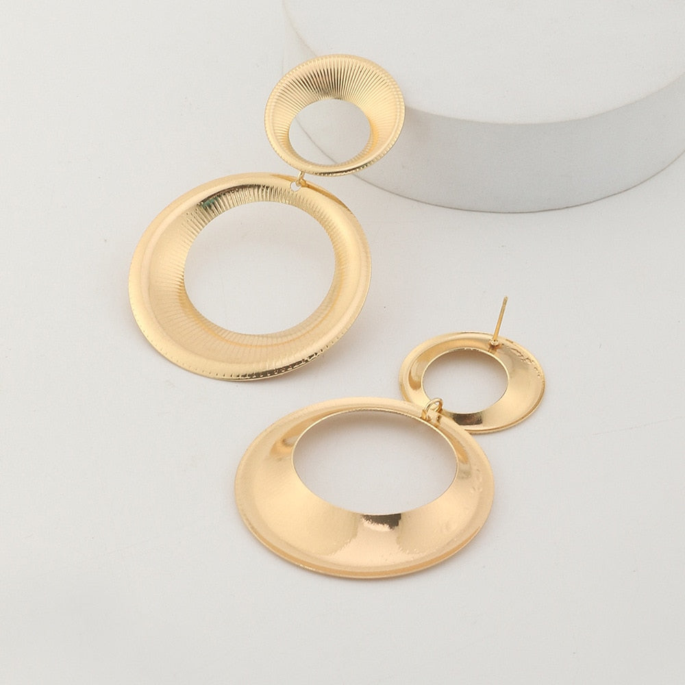 Boucles d'oreilles Gouden Cirkel | Bijoux uniques déclaratifs pour un look audacieux