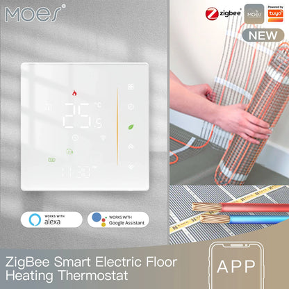 Thermostat Intelligent Zigbee - Contrôle de Température Ambiante WiFi via les Applications Tuya SmartLife Google Alexa