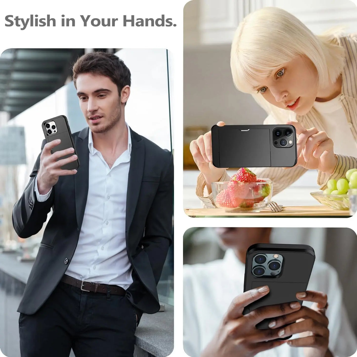 Floroux étui iPhone avec compartiment pour cartes | Design mince | Rangement de cartes | Protection & style