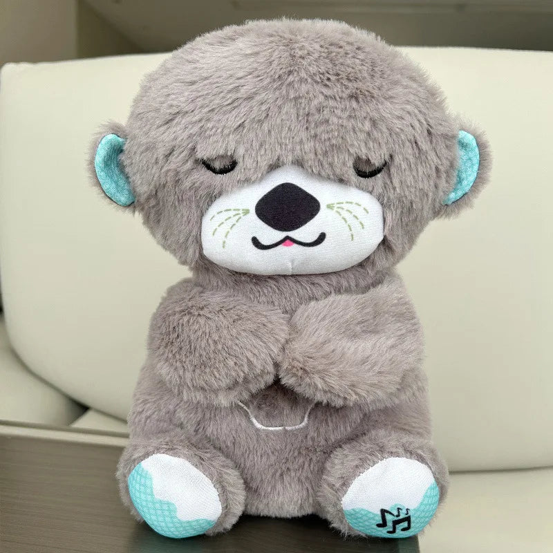 Ours en Peluche Respirant - Musique Apaisante et Lumière pour Bébés, Compagnon de Sommeil pour Enfants, Cadeau Parfait pour Nouveaux Parents