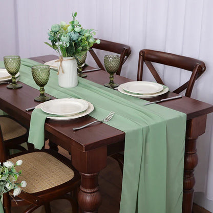 Chemin de table en chiffon unicolore luxueux au design rustique Boho avec des franges – Décoration de table parfaite pour les mariages, les baby showers, Pâques, la Saint-Valentin et la maison