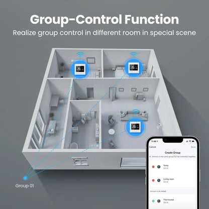 Thermostat d'affichage de chaudière à eau Tuya Zigbee - Contrôle de température WiFi via SmartLife Google Alexa Apps