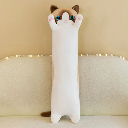 Adorable Coussin en Peluche Doux en Forme de Chat - 50-130cm (19.6-51.1 pouces) Coussin pour Siestes au Bureau, Cadeau Parfait pour Enfants et Filles