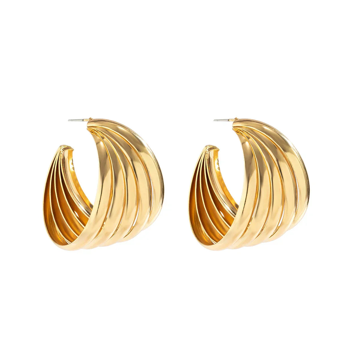 Boucles d'oreilles Élégance Classique - Créole Métallique Élégante