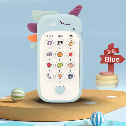 Jouet téléphone musical pour bébé avec anneau de dentition - Téléphone sonore d'apprentissage précoce pour nourrissons, idéal comme cadeau pour enfants pour dormir et jouer