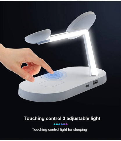 15W 4in1 MagSafe Qi Support de Charge sans Fil pour iPhone et Samsung - Chargeur de Bureau Rapide