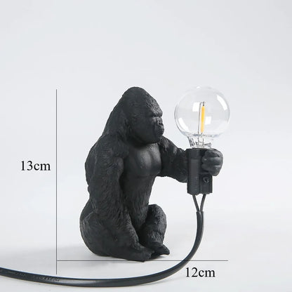 Floroux Gorilla Lampe de table | Lampe de nuit LED | Éclairage de table animalier pour la maison