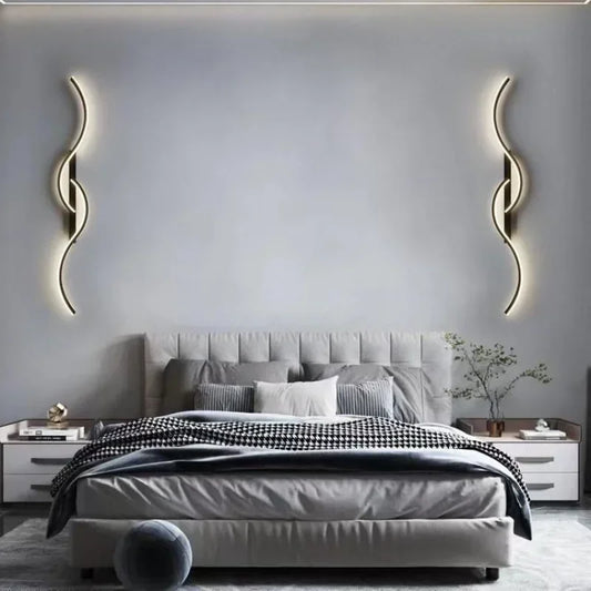 Lampe murale LED 60/80/100CM Télécommande intelligente Température de couleur réglable Luminosité Chambre de nuit Salon Appliques murales