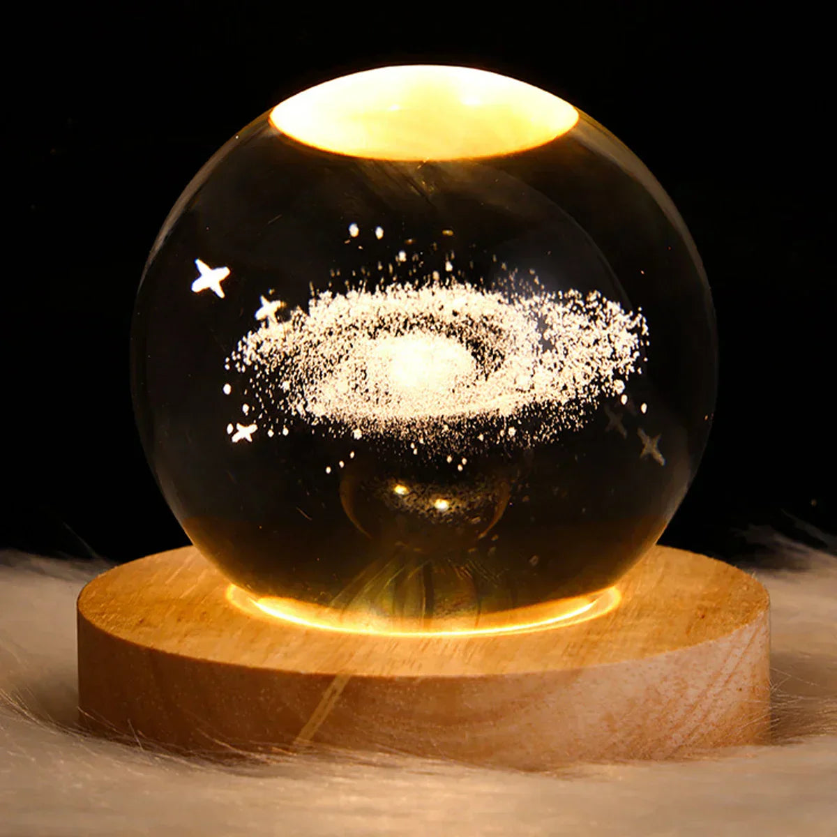 Floroux Crystal Lamp | Galaxy 3D Crystal Ball Lamp | LED Ambient Light | Unique Home Decoration