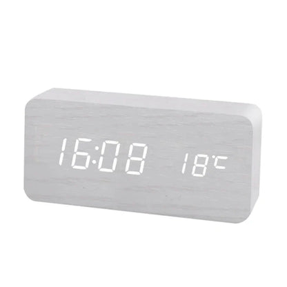 Floroux Wooden Digital Alarm Clock | LED Display | Modern Design | Silent | Eco-Friendly