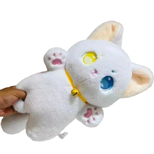 Floroux - Jouet en peluche mignon de chaton noir et blanc pour des moments câlins