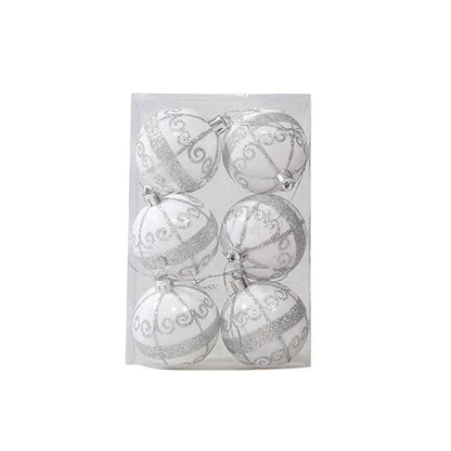 Charming Décoration de Noël - Ensemble de 6 Boules de Noël Flocon de Neige Élégantes