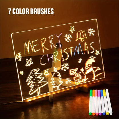 Tableau de message en acrylique LED lumineux - Tableau de dessin effaçable USB pour enfants, parfait pour les cadeaux d'anniversaire et la publicité dans les bars