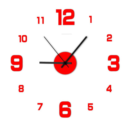 Horloge murale créative sans cadre