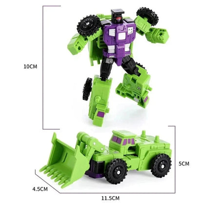 Mini 6-en-1 Action Figure Transformant Devastator - Jouet Robot Vert pour Enfants, Cadeau Parfait pour Enfants 22cm (8.6 pouces)
