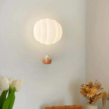 Charmante lampe murale en ballon à air chaud en forme de citrouille pour la chambre d'enfants