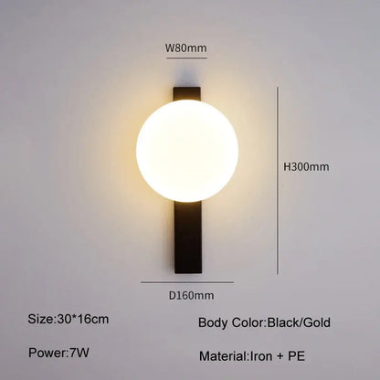 Éclairage décoratif avec boule en verre blanc laiteux