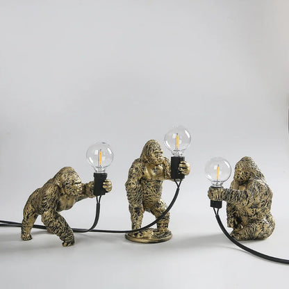 Floroux Gorilla Lampe de table | Lampe de nuit LED | Éclairage de table animalier pour la maison