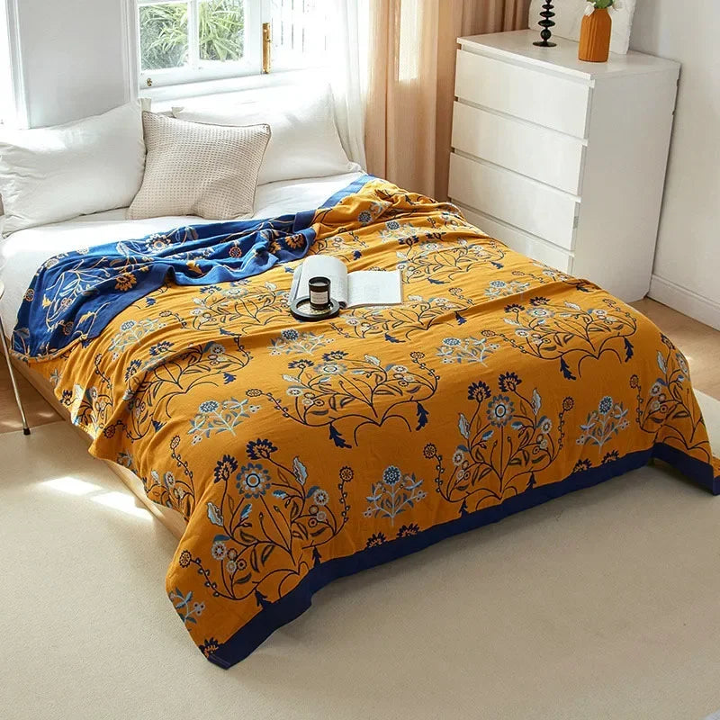 Couette en gaze de coton colorée à cinq couches (mise à jour, plus de motifs disponibles)