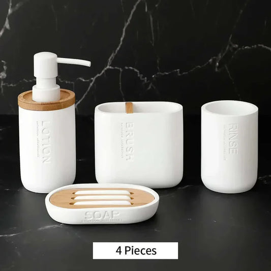 Ensemble d'accessoires de salle de bain design en noir ou blanc