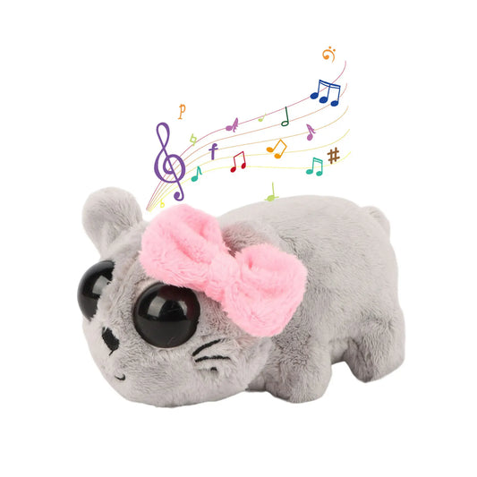 Jouet en peluche hamster triste kawaii avec son - Animal en peluche doux pour enfants, cadeau parfait pour les anniversaires et la Saint-Valentin, décoration câline de 6"