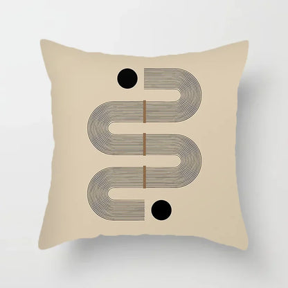 Aurum Housse de coussin - Housse de coussin moderne noir et blanc avec impression artistique abstraite