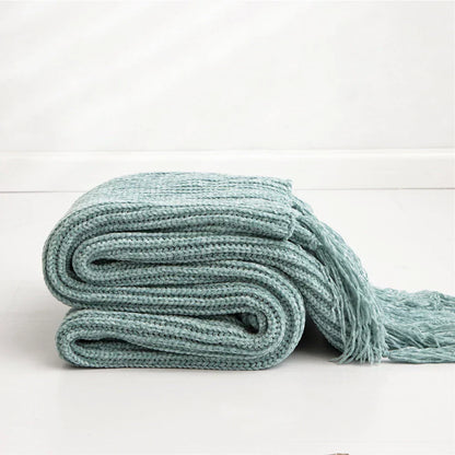 Floroux fleece blanket in chenille | Knitted design | For bed and couch | Soft and comfortable