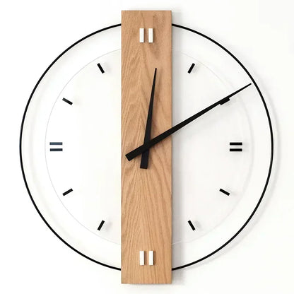 Floroux | Horloge murale en chêne noble avec accents minimalistes
