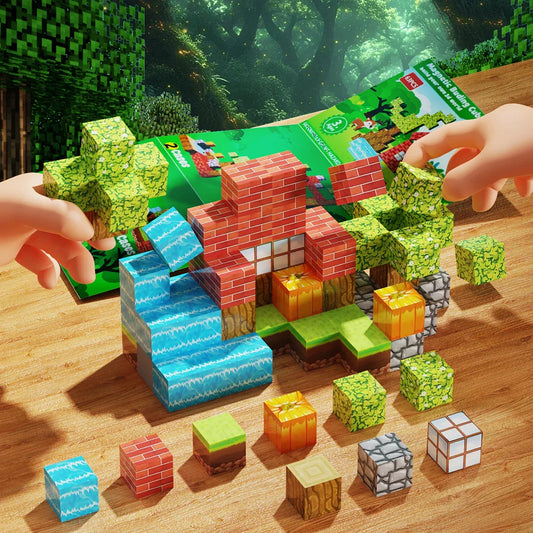 Ensemble de blocs de construction magnétiques - Jouets sensoriels STEM pour enfants, kit de construction écologique pour garçons et filles à partir de 6 ans