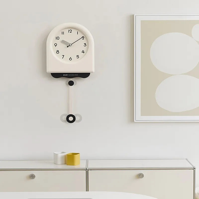 CremePendulum Clock - Horloge mural coréen au design moderne