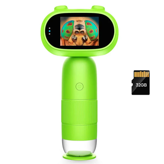 Microscope numérique portatif pour enfants - 1000x de grossissement, écran IPS de 2" outil de collection de pièces