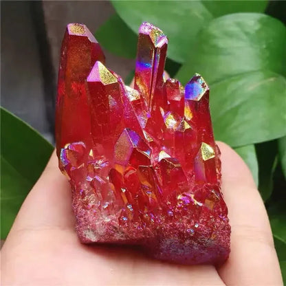 Cristal Titan Cluster d'Aura Rouge Naturelle en Quartz Exemplaire Pierre de Guérison