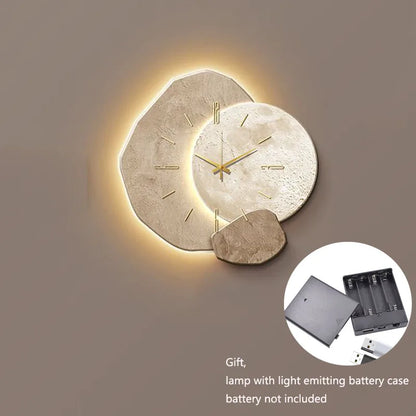 CreamWind Horloge – Horloge mural moderne et élégante avec LED