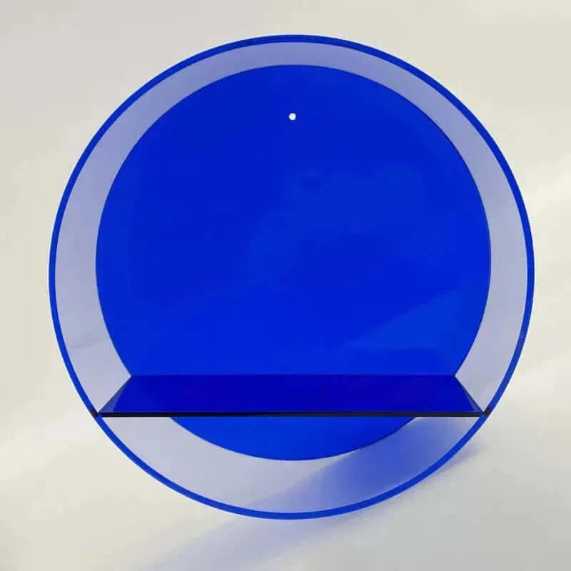 Étagère d'affichage murale ronde en acrylique des années 80