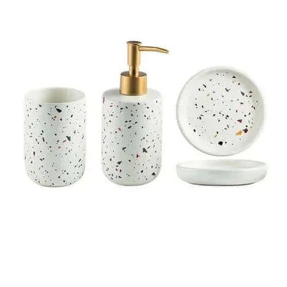 Accessoires de salle de bain en terrazzo peint nordique