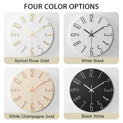 Horloge murale en bois de style scandinave
