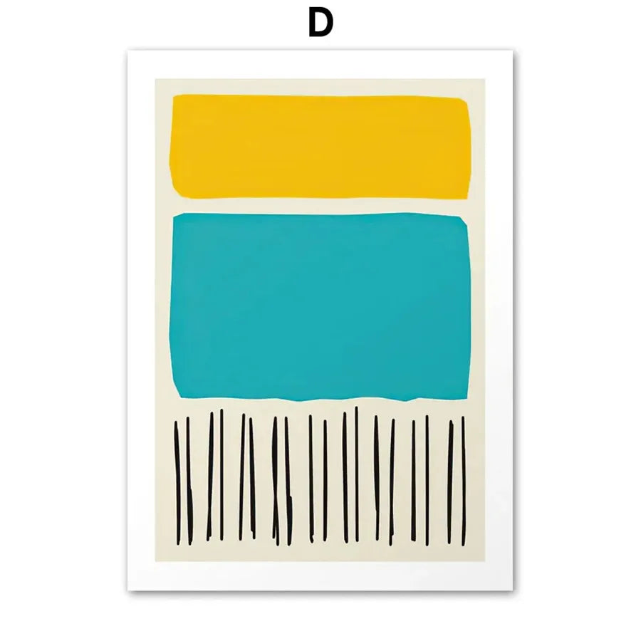 Couleur pastel Affiche abstraite Mid-Century Modern