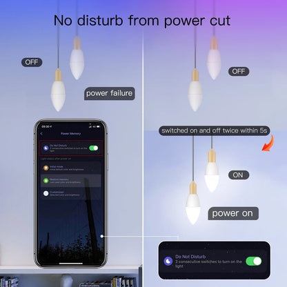 Ampoule LED Tuya Zigbee E14 - Lampe à bougie WiFi RGB Contrôle via SmartLife Google Alexa Apps