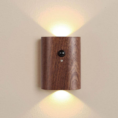 Ensemble de 2 lampes murales USB en bois rechargeables