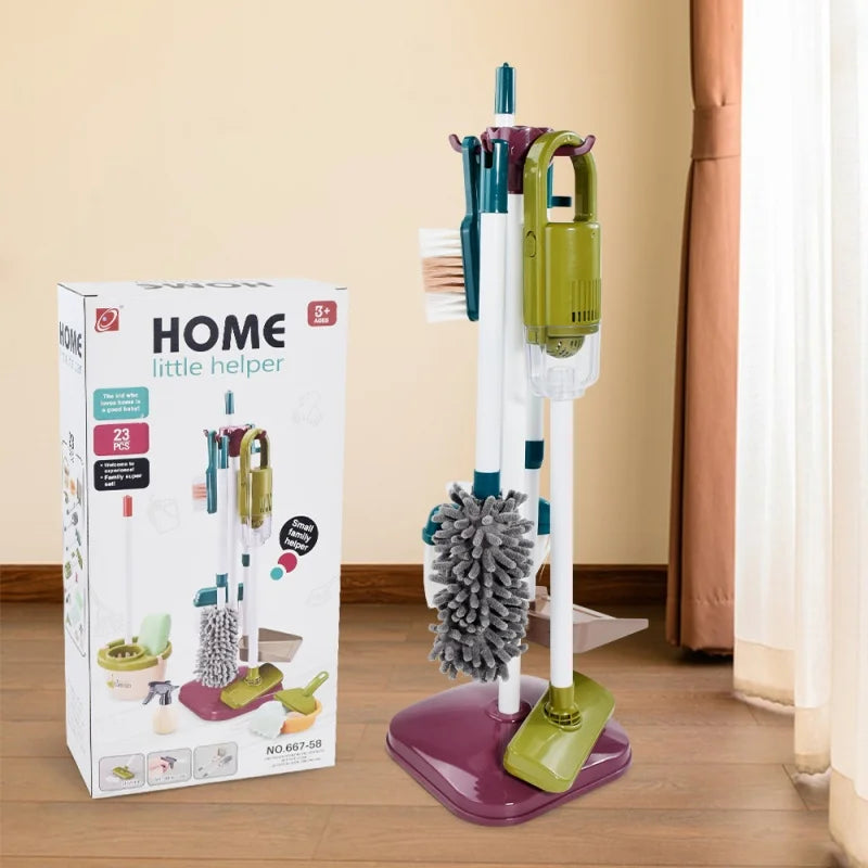 Ensemble de nettoyage de jeu de rôle pour enfants - Balai et aspirateur jouet pour garçons et filles, 23 pièces de plaisir de sanitation