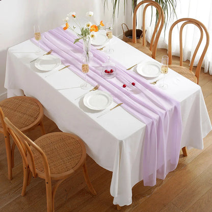Chemin de table en chiffon unicolore luxueux au design rustique Boho avec des franges – Décoration de table parfaite pour les mariages, les baby showers, Pâques, la Saint-Valentin et la maison