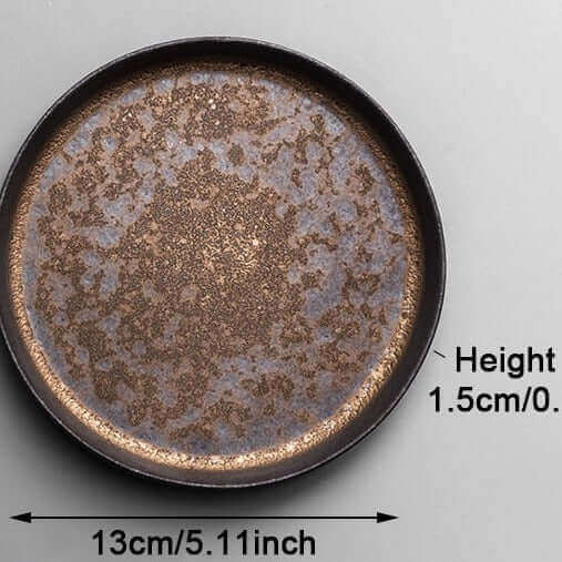 Tasse rétro japonaise avec glaçure rouillée et poignée en bois