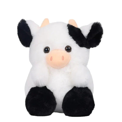 Floroux - Peluche de vache douillette avec des yeux scintillants
