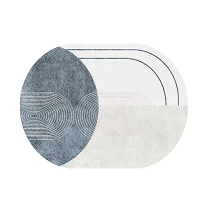 Tapis Wabi-Sabi – Tapis peluche doux et ovale pour le salon et la chambre, design nordique, épais tapis de canapé, décoration élégante pour la maison